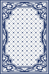 Decorative ornate retro floral blank frame template