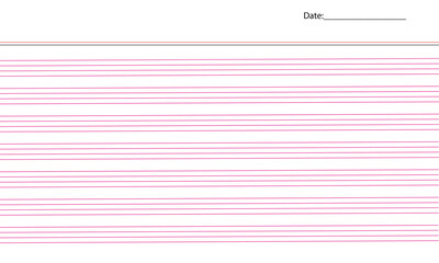 Educational Lined Paper Vector – Pink Primary Writing Sheet for Preschool and Kindergarten Students

