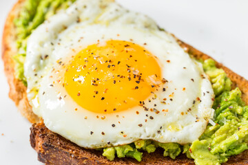 Healthy Homemade Avocado Toast with Over Easy Egg