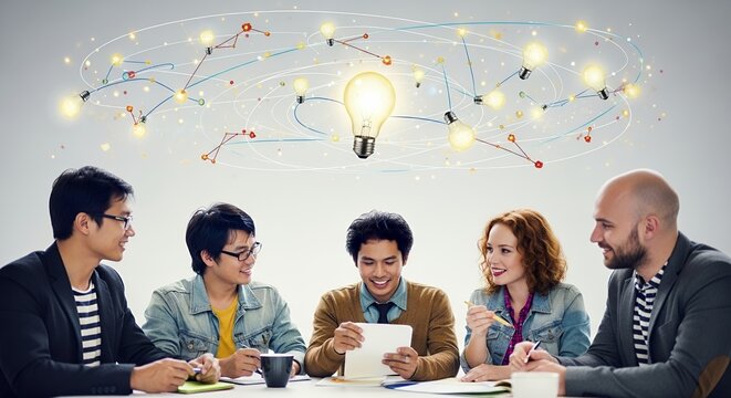 Team Brainstorming: Innovative Ideas & Collaborative Teamwork