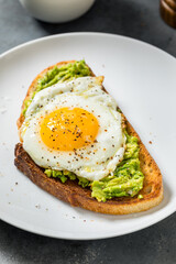 Healthy Homemade Avocado Toast with Over Easy Egg