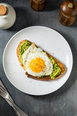 Healthy Homemade Avocado Toast with Over Easy Egg