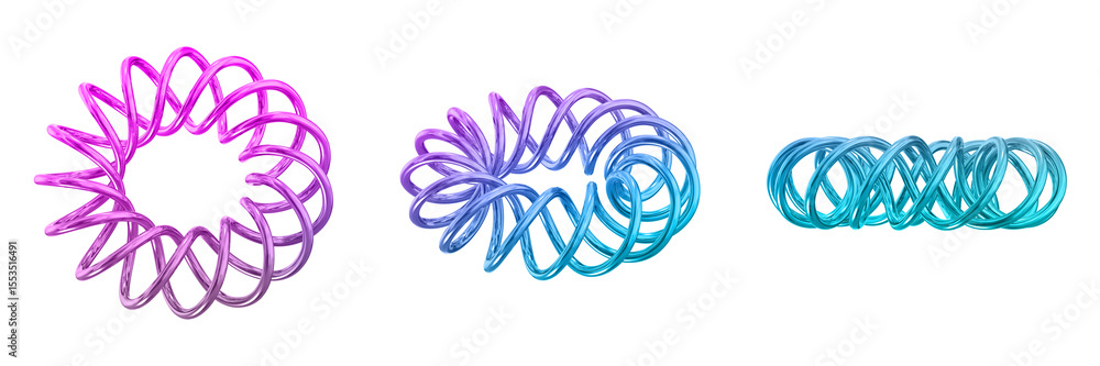 Poster 3d chrome metallic abstract shape objects, 3d rendering steel gradient shape design element, futuris