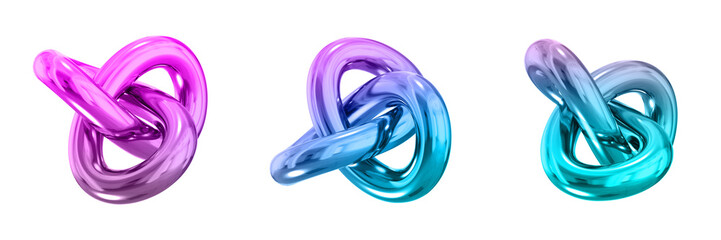 3D Chrome Metallic Abstract Shape Objects, 3d rendering steel gradient shape design element, futuristic, shiny design