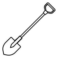 Minimalist Shovel Outline Illustration