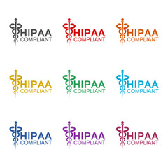 HIPAA Compliance icon isolated on white background. Set icons colorful