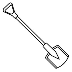 Minimalist Shovel Outline Illustration