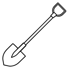 Minimalist Shovel Outline Illustration