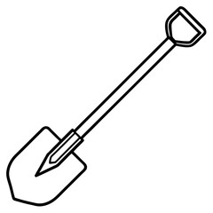 Minimalist Shovel Outline Illustration