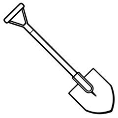 Minimalist Shovel Outline Illustration