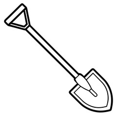 Minimalist Shovel Outline Illustration
