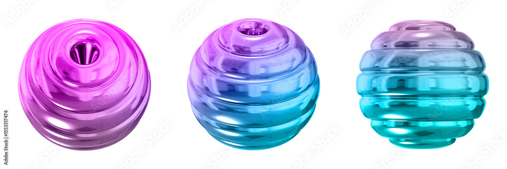 Poster 3d chrome metallic abstract shape objects, 3d rendering steel gradient shape design element, futuris