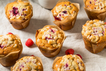 Warm Homemade Raspberry Muffins