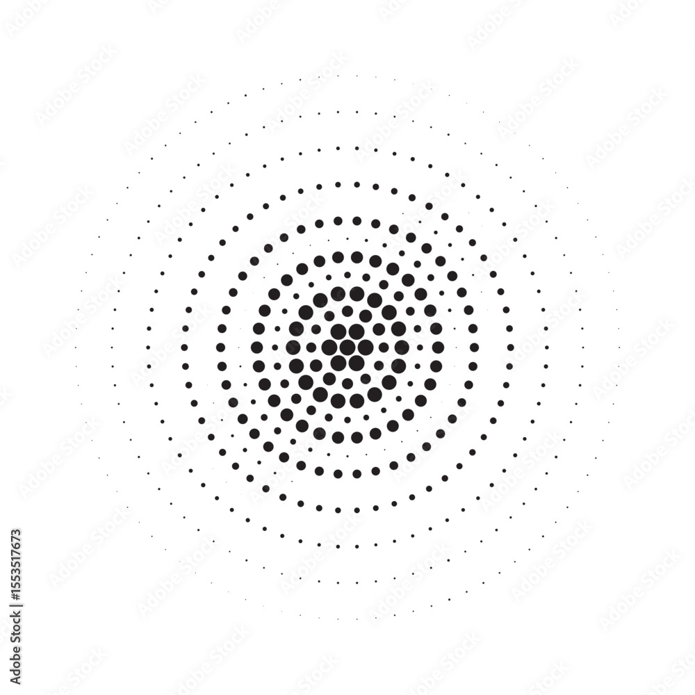 Poster Burst Halftone light effect. Glowing light burst. abstract grunge halftone dots background. Vector illustration.