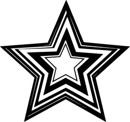Obraz premium Layered Star Silhouette Vector - Bold Patriotic Symbol Design 