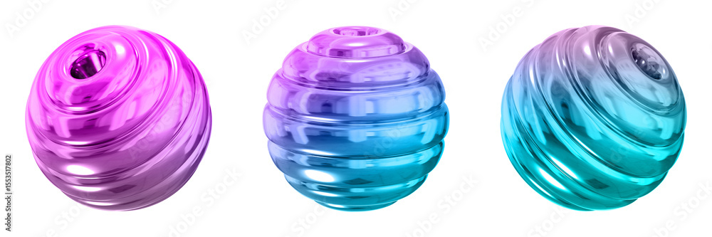 Poster 3d chrome metallic abstract shape objects, 3d rendering steel gradient shape design element, futuris
