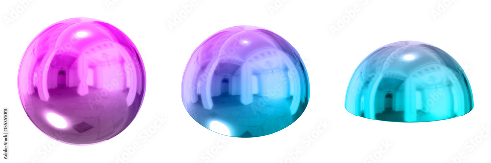 Poster 3d chrome metallic abstract shape objects, 3d rendering steel gradient shape design element, futuris