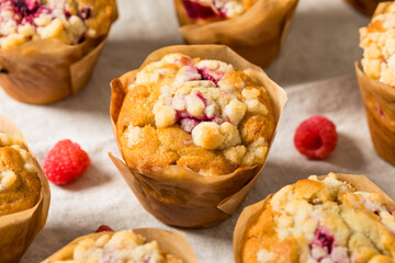 Warm Homemade Raspberry Muffins