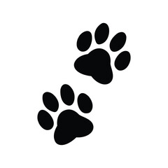 Black Animal Paw Prints Vector Icon
