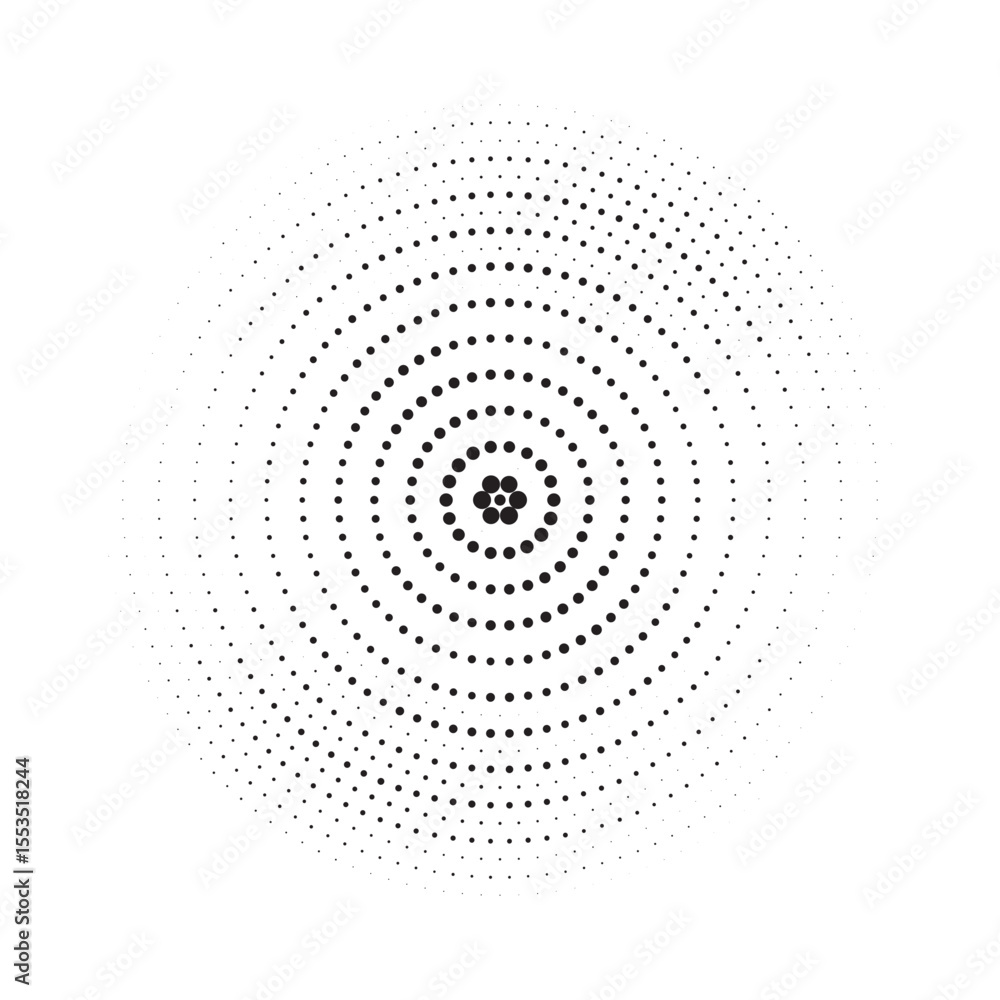 Aufkleber Set Design elements symbol Editable halftone frame dot circle pattern on white background. Vector illustration eps 10 frame with black random dots. Round border Icon using halftone circle dots text