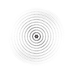 Vector abstract halftone circle frames set. Abstract dotted gradient logo design elements. Grunge halftone textured patterns with dots. Pop art dotted circle templates isolated on white