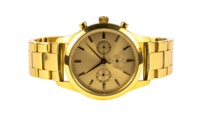 Luxury Gold Watch on Black Background: Timekeeping Elegance and Sophistication