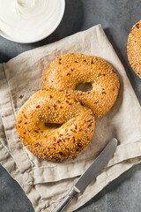 Warm Everything Bagels for Breakfast