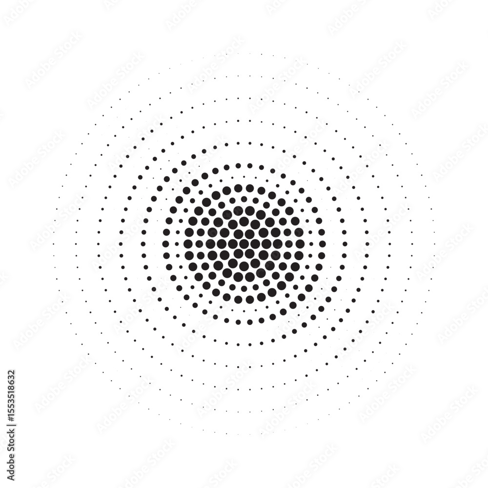 Poster Burst Halftone light effect. Glowing light burst. abstract grunge halftone dots background. Vector illustration.
