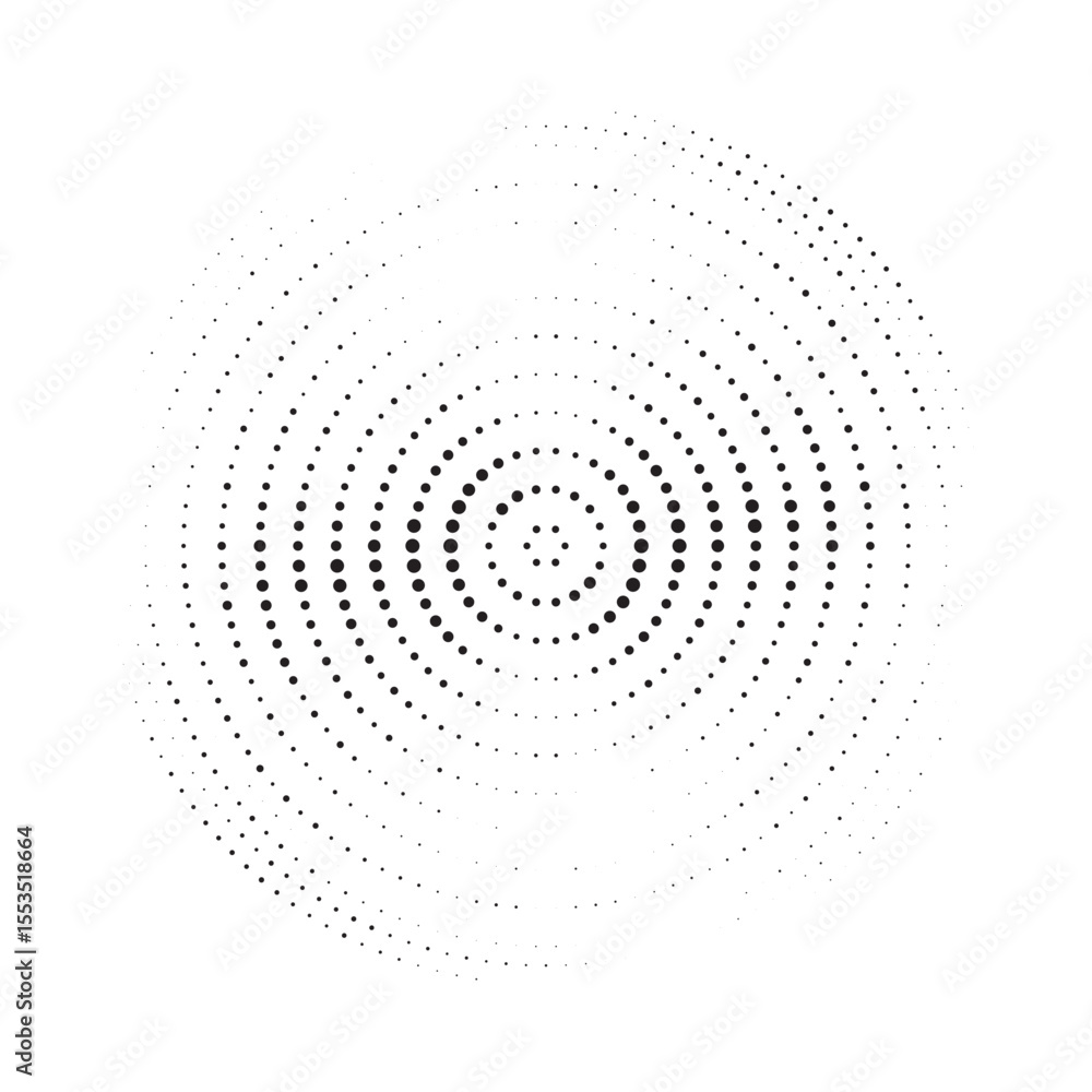 Aufkleber Halftone circle frame dotted background set. Round border Icon using halftone random circle dots raster texture. Grunge circular stain. Vector illustration.