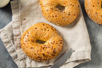 Warm Everything Bagels for Breakfast