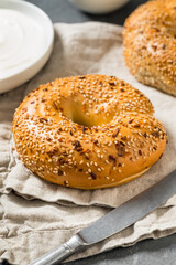Warm Everything Bagels for Breakfast
