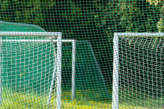 Soccer or football goal nylon nets abstract background