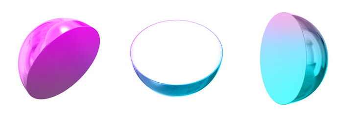 3D Abstract Shape Objects, 3d rendering metallic gradient shape design element, futuristic, shiny design
