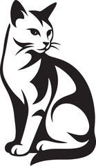 Cat silhouette design stylish black and white, Simple pet figure minimal art