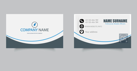 Corporate business card template or new business card design. Editable file