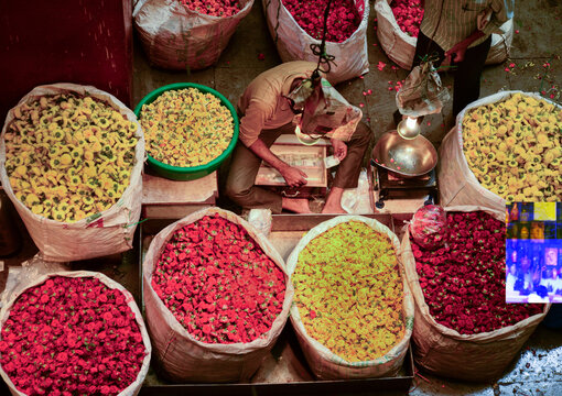 Flower market in india