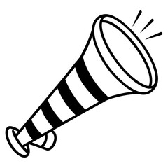 Minimalist Party Horn Line Art Icon