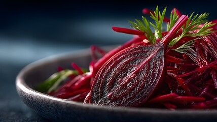 Close Up Vibrant Shredded Beets
