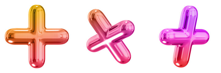 3D Abstract Shape Objects, 3d rendering metallic gradient shape design element, futuristic, shiny design
