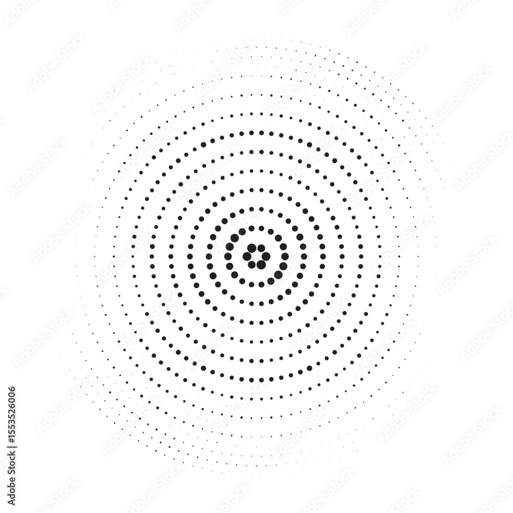 Aufkleber Set Design elements symbol Editable halftone frame dot circle pattern on white background. Vector illustration eps 10 frame with black random dots. Round border Icon using halftone circle dots text