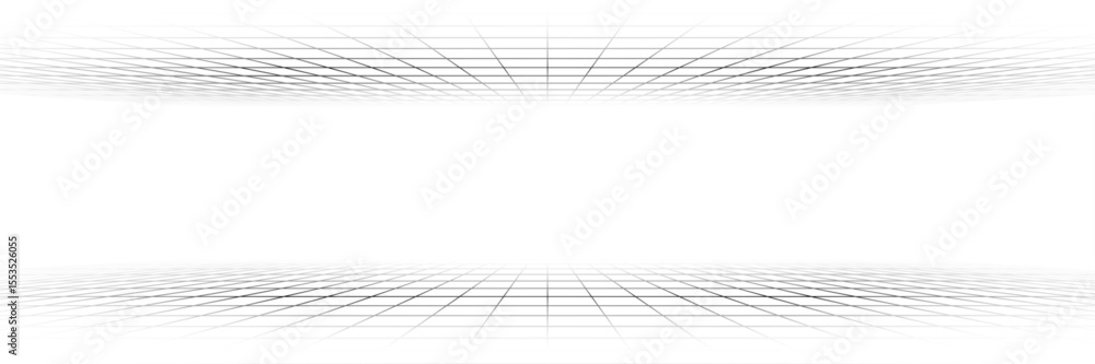 Poster grid floor wireframe line background with white 3d pattern. abstract futuristic tech space line desi