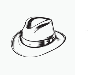 panama hat on white background