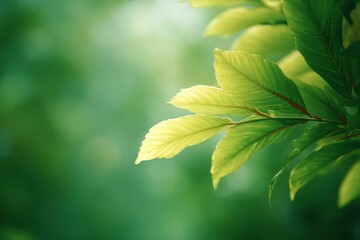 Closeup of Fresh Green Leaves in Sunlight