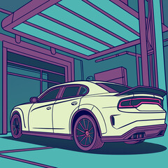 retro car vector illustration