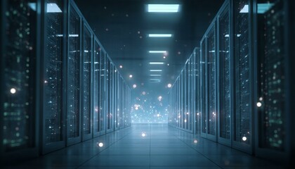 Fototapeta premium Modern Data Center Interior View