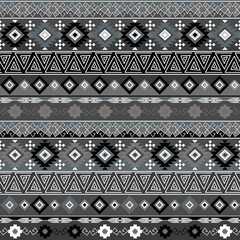 Seamless monochrome gray Aztec, Mexican ornament.