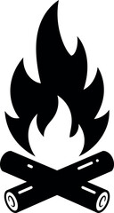 Campfire with Logs Icon - Outdoor Adventure & Warmth