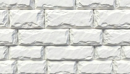 Close-up view of a white stone wall, irregularly shaped stones. White Stone Wall Texture With Sunlight