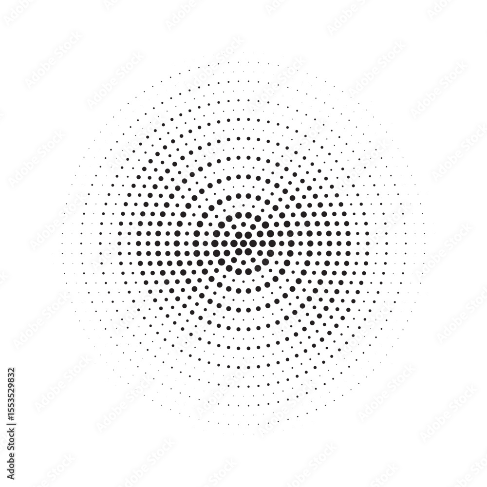 Poster Burst Halftone light effect. Glowing light burst. abstract grunge halftone dots background. Vector illustration.