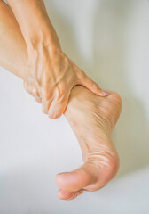 Foot of a person muscle massage